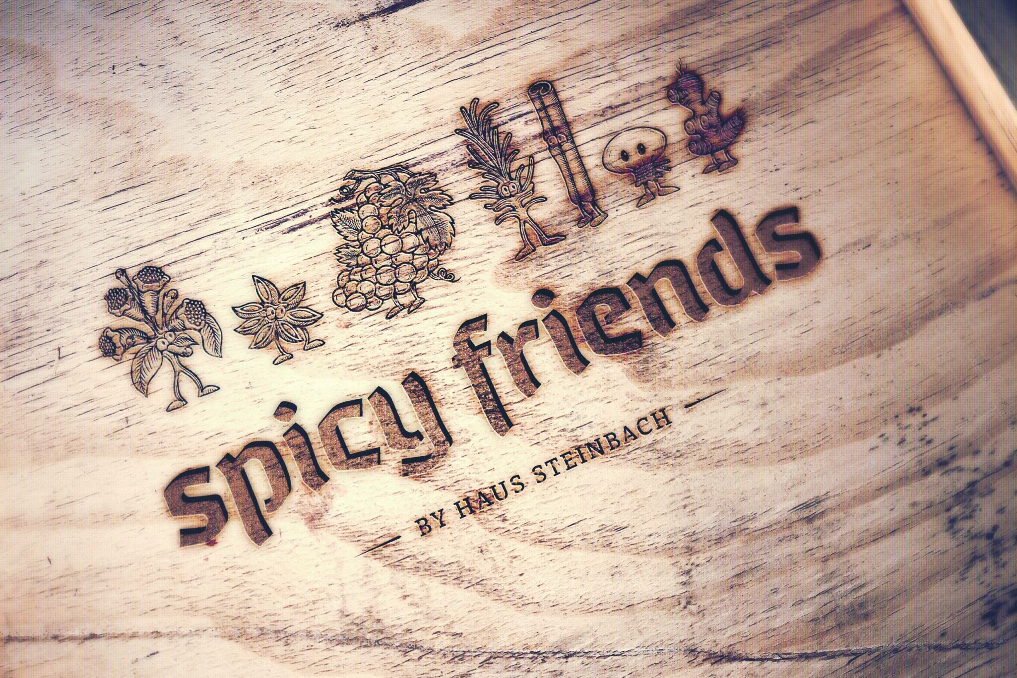 Spicy Friends Branding auf Holz
